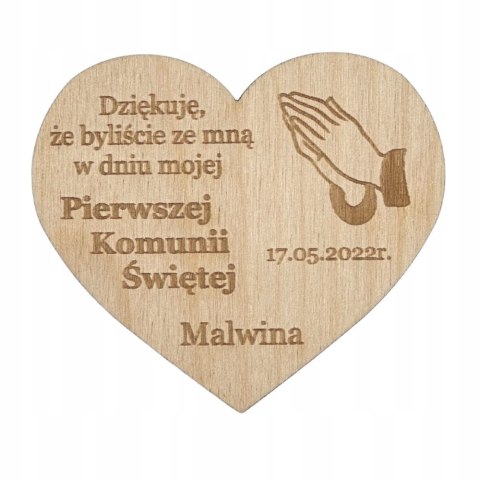 Podziękowanie dla Gości MAGNES PIERWSZA KOMUNIA PERSONALIZOWANE IMIĘ Dekor