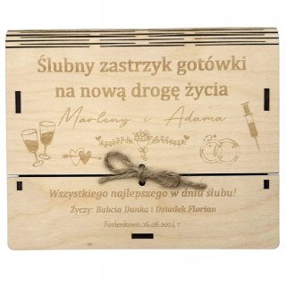 Pudełko na Pieniądze Ślub Koperta Ślubna Pieniądze Oryginalny Prezent Ślubny Pieniądze