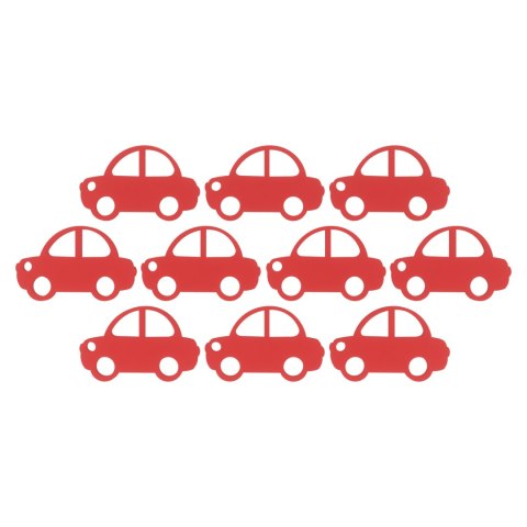Scrapki Drewniane CZERWONE Auto Samochód Auta Pojazd Dzień Chłopaka 10 szt.