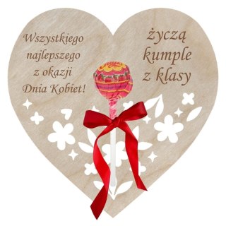 Serce na Lizaka Dzień Kobiet Dekoracja z Imieniem Lizak Prezent dla Dziewczynki