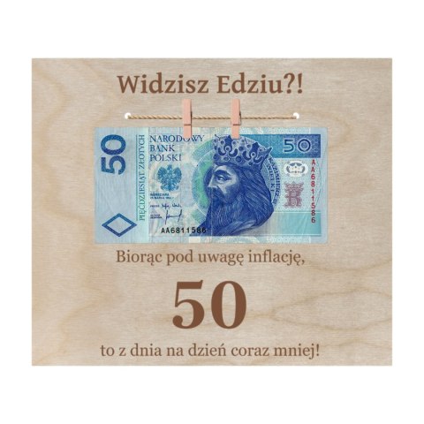 Tabliczka Urodzinowa Kartka na Pieniądze Gotówkę DOWOLNY WIEK + IMIĘ VOUCHER