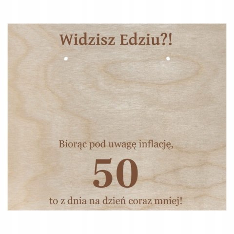 Tabliczka Urodzinowa Kartka na Pieniądze Gotówkę DOWOLNY WIEK + IMIĘ VOUCHER