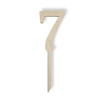 Topper Cyfra 7 SIEDEM na Tort Drewniany Naturalny Ekologiczny Ozdoba 10 CM