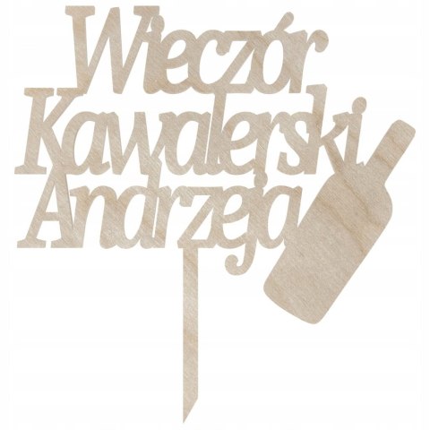 Topper Wieczór Kawalerski Personalizowany Imię z Imieniem Dowolne Dekoracja