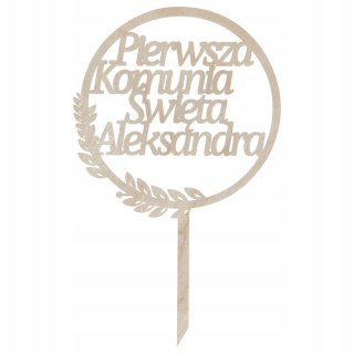 Topper na Tort Komunia Personalizowany Komunijny z Imieniem Dziecka Imię