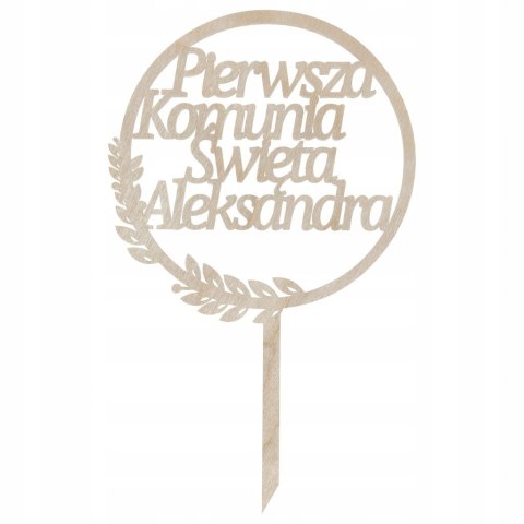 Topper na Tort Komunia Personalizowany Komunijny z Imieniem Dziecka Imię