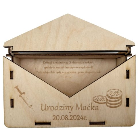 ZASTRZYK GOTÓWKI Pudełko Koperta na Pieniądze Personalizowana Prezent Pieniężny