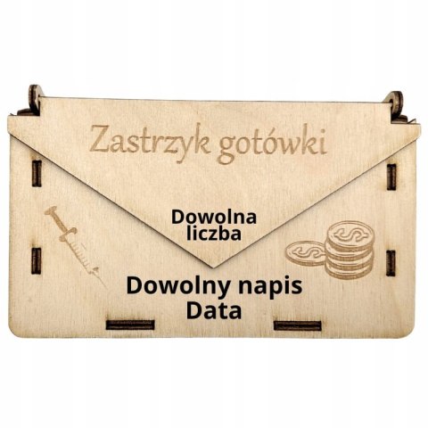ZASTRZYK GOTÓWKI Pudełko Koperta na Pieniądze Personalizowana Prezent Pieniężny