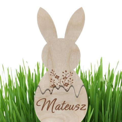 Zajączek na Podstawce z Imieniem Królik Króliczek Personalizowany Imię Dekor