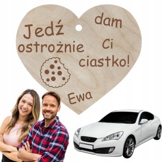 Zawieszka do Auta z Imieniem Samochodu Personalizowana dla Kierowcy z Napisem