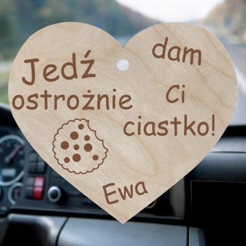 Zawieszka do Auta z Imieniem Samochodu Personalizowana dla Kierowcy z Napisem