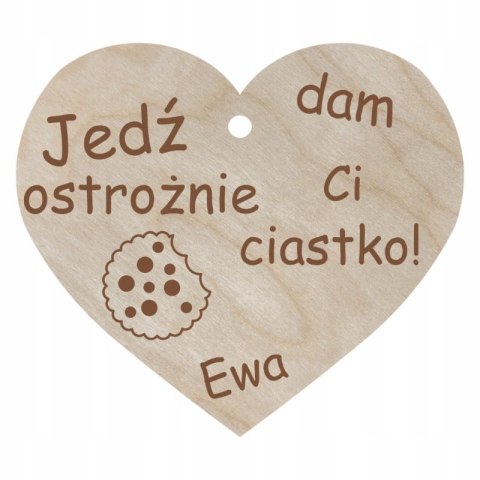 Zawieszka do Auta z Imieniem Samochodu Personalizowana dla Kierowcy z Napisem