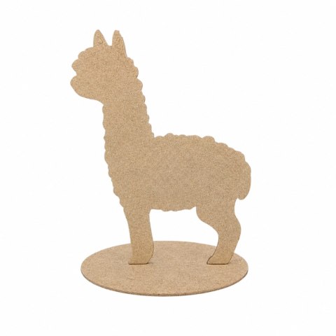 Alpaka na Podstawce Figurka Drewniana Stojąca Lama do Malowania 15 cm Surowy