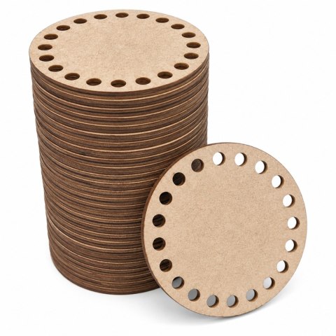Baza do Koszyka Koszyczka Sznurka Drewniana Kółko 10 cm 50 SZTUK SUROWY