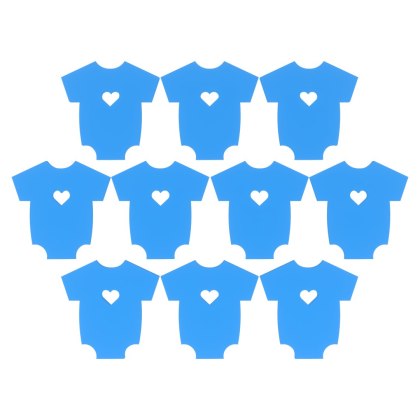 Bluzeczka z Serduszkiem Body Baby Shower Narodziny Dziecka NIEBIESKIE 10 szt.