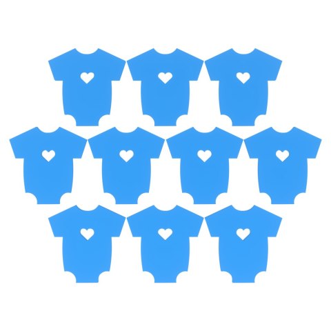 Bluzeczka z Serduszkiem Body Baby Shower Narodziny Dziecka NIEBIESKIE 10 szt.