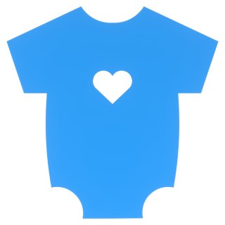 Bluzeczka z Serduszkiem Body Baby Shower Narodziny Dziecka NIEBIESKIE 10 szt.