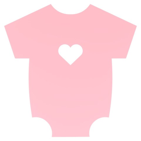 Bluzeczka z Serduszkiem Body Dziecięce Baby Shower Dekoracje RÓŻOWE 10 sztuk