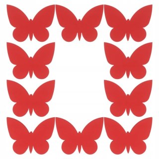CZERWONE MOTYLKI MOTYLE SCRAPKI 4 CM ZESTAW 10 szt. DO OZDOBIENIA DEKOROWANIA