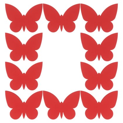 CZERWONE MOTYLKI MOTYLE SCRAPKI 5 cm ZESTAW 10 szt. DO OZDOBIENIA DEKOROWANIA