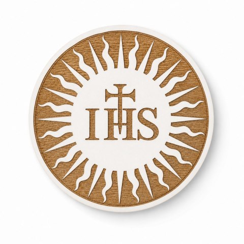 Dekor IHS Hostia Pierwsza Komunia Święta Komunijne IHS Słońce 4 cm Białe