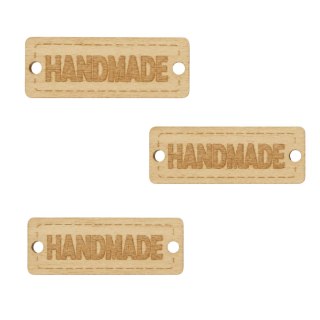 Drewniana Metka Wszywka Naszywka Etykieta Guzik HANDMADE HDF KLON 3 sztuki