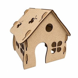 Drewniany Domek Duży do Kolorowania na Warsztaty SUROWY DIY 20,2 X 18,6 cm
