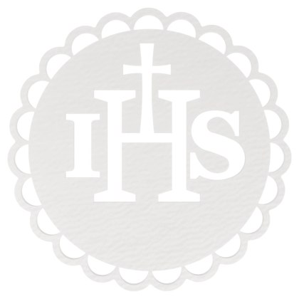 HOSTIA IHS PIERWSZA KOMUNIA ŚWIĘTA PAMIĄTKA I KOMUNII ŚWIĘTEJ BIAŁA 5 cm