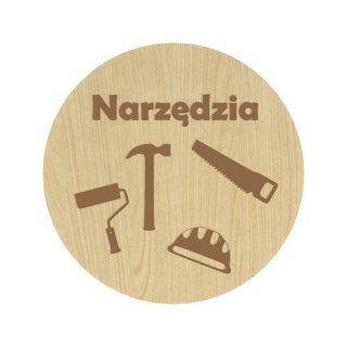 KLON PLAKIETKI TABLICZKI NA SZUFLADY ORGANIZERY POJEMNIKI DZIECI NARZĘDZIA 8 CM
