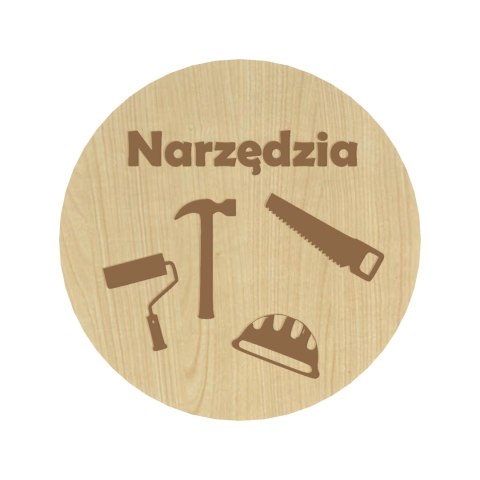 KLON PLAKIETKI TABLICZKI NA SZUFLADY ORGANIZERY POJEMNIKI DZIECI NARZĘDZIA 8 CM