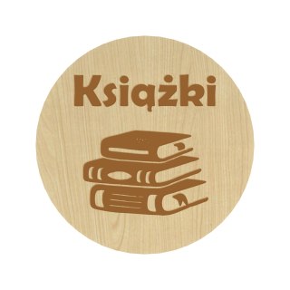 KLON PLAKIETKI TABLICZKI NA SZUFLADY ORGANIZERY POJEMNIKI KSIĄŻKI DEKOR 8 CM