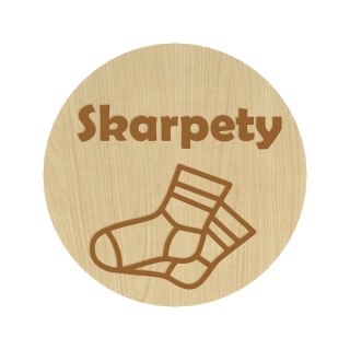 KLON PLAKIETKI TABLICZKI NA SZUFLADY ORGANIZERY POJEMNIKI SKARPETKI 8 CM