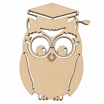 KLON SOWA SÓWKA W BIRECIE SZKOŁA NAUCZYCIEL BIRET PREZENT UCZEŃ 7,2 X 10 CM