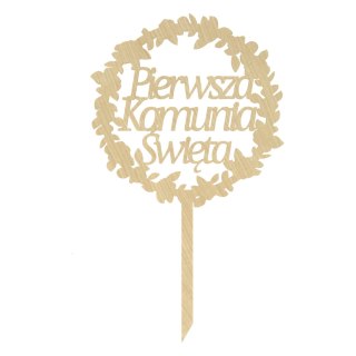 KLON TOPPER NA TORT PIERWSZA KOMUNIA ŚWIĘTA KWIATKI DEKORACJA DO KWIATÓW TOPER