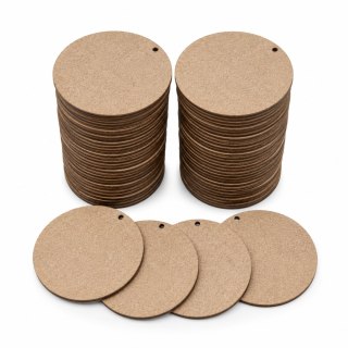 Kółka z Dziurką Otworem Kółko Drewniane do Ozdabiania 100 SZTUK 8 cm Surowy