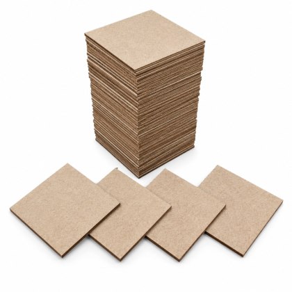 Kwadraty Drewniane do Ozdabiania Przyklejania Kwadrat 50 SZTUK 8 X 8 cm SUROWY