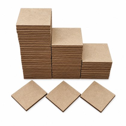 Kwadraty Kwadrat Drewniane do Ozdabiania Kształtka 100 SZTUK 5 X 5 cm SUROWY