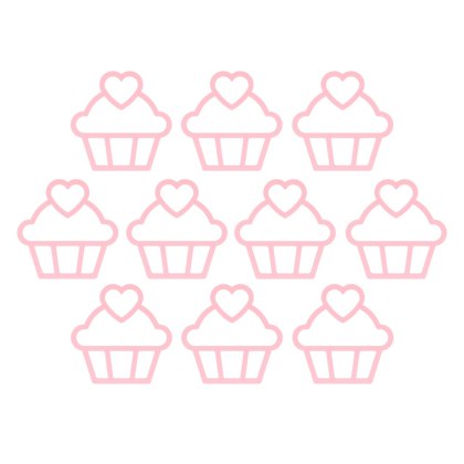 Muffinka RÓŻOWA Muffinki Babeczki Babeczka Dekoracja Ozdoba 5 cm 10 sztuk