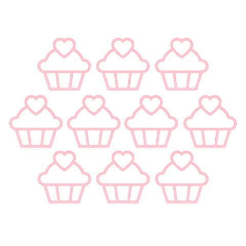 Muffinka RÓŻOWA Muffinki Babeczki Babeczka Dekoracja Ozdoba 5 cm 10 sztuk