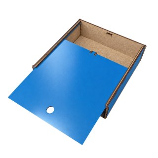 NIEBIESKIE PUDEŁKO DUŻE SZKATUŁKA NA PAMIĄTKI DROBIAZGI BIŻUTERIĘ DECOR 20 CM