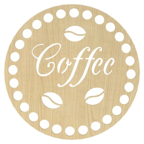 Podkładka pod Kubek Szklankę Baza do Szydełkowania Coffee z Ziarnami KLON