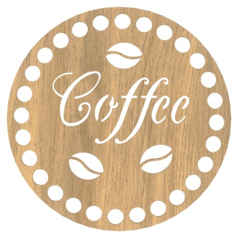 Podkładka pod Kubek Szklankę Baza do Szydełkowania Coffee z Ziarnami LANCELOT
