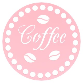 Podkładka pod Kubek Szklankę Baza do Szydełkowania Coffee z Ziarnami RÓŻOWY