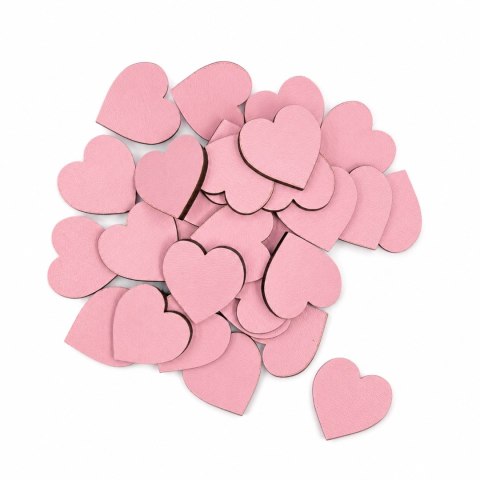 RÓŻOWE SERCE SERDUSZKO SERDUSZKA SERCA DO RĘKODZIEŁA DIY DEKOR 3 cm 30 sztuk
