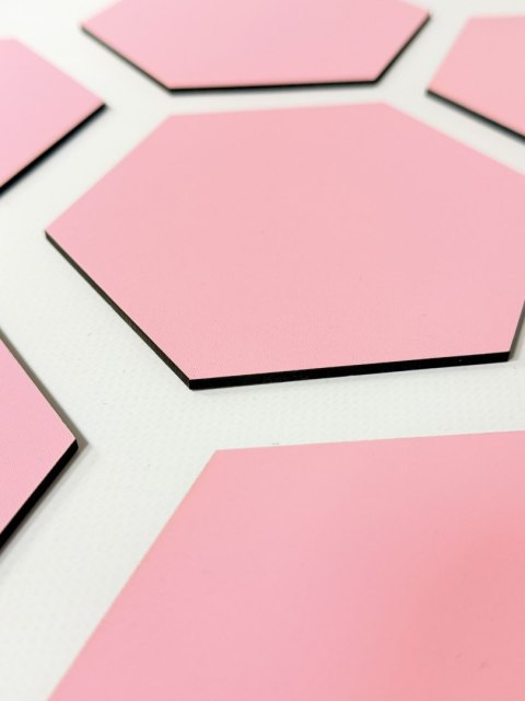 RÓŻOWY HEKSAGON MAŁY PANELE DEKORACYJNE PANEL ŚCIENNY SZEŚCIAN NA ŚCIANĘ