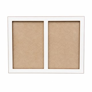 Ramka na Zdjęcie do Zdjęć Drewniana PODWÓJNA Stojąca BIAŁA 23,5 X 17,1 cm