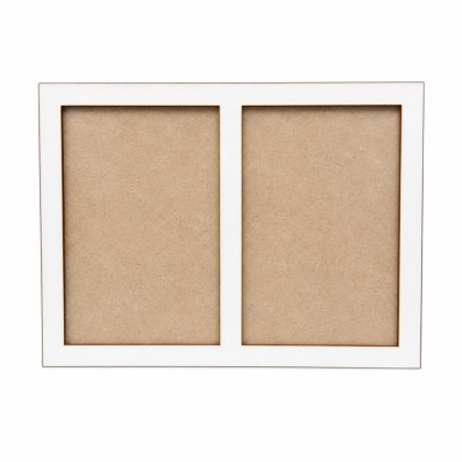 Ramka na Zdjęcie do Zdjęć Drewniana PODWÓJNA Stojąca BIAŁA 23,5 X 17,1 cm