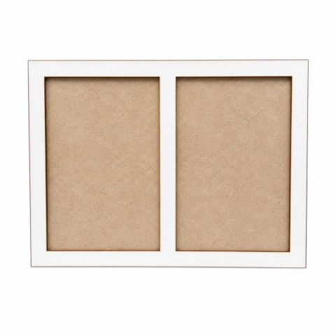 Ramka na Zdjęcie do Zdjęć Drewniana PODWÓJNA Stojąca BIAŁA 23,5 X 17,1 cm