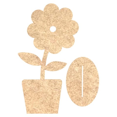 SUROWY KWIATEK W DONICZCE Z PODSTAWKĄ STOJĄCY DO OZDABIANIA DIY 20 X 11cm