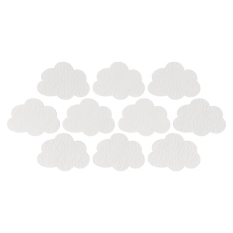 Scrapki Białe Chmurka Chmurki Obłok Chmura 3,5 X 2,5 CM Zestaw 10 sztuk